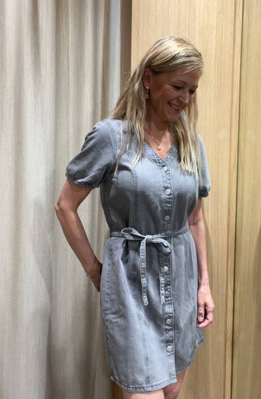 VMJANET Short Dress - Light Grey Denim