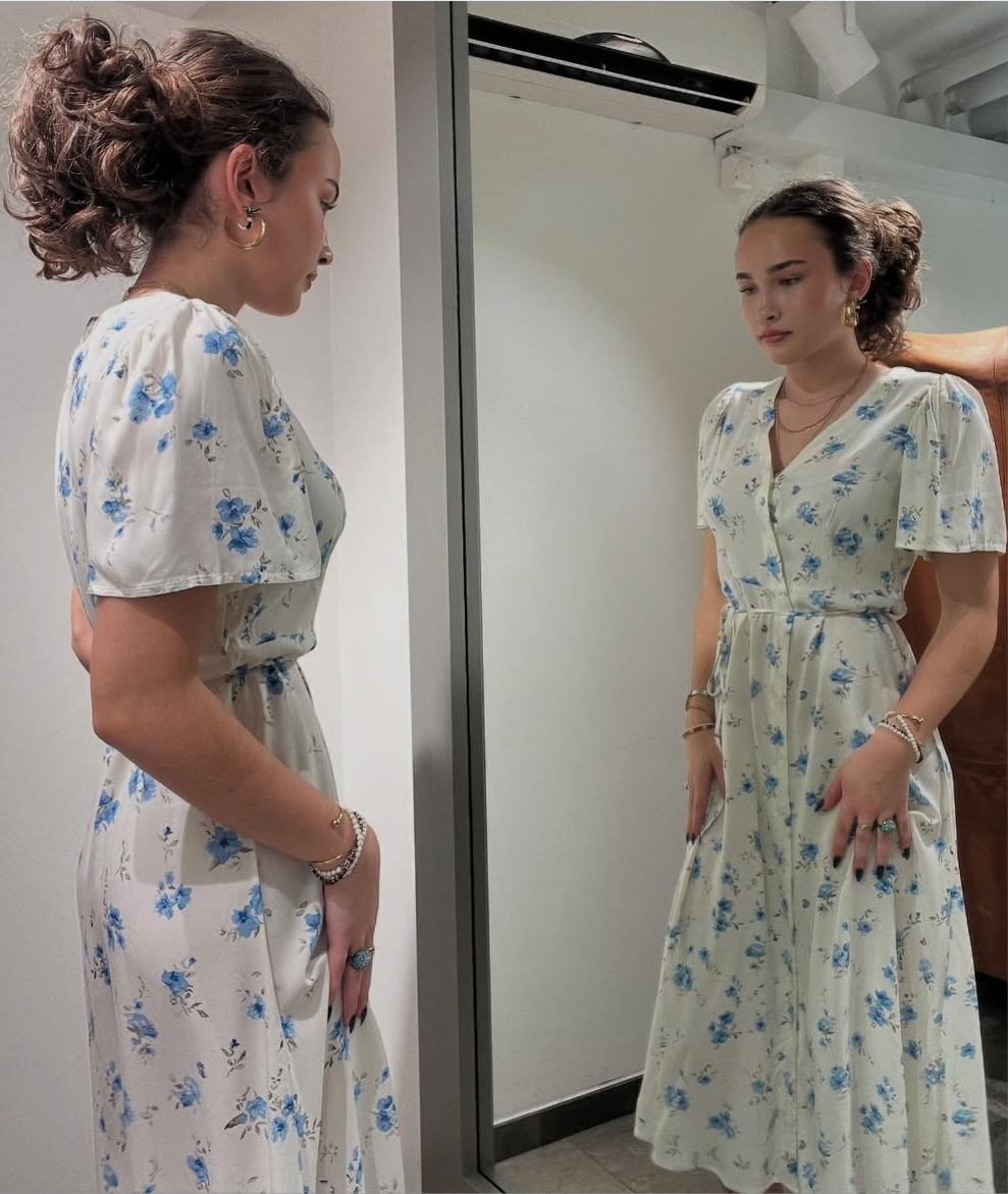 VMALBA long Dress - with blue flowers