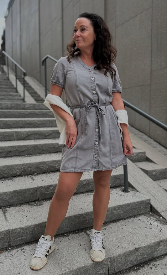 VMJANET Short Dress - Light Grey Denim
