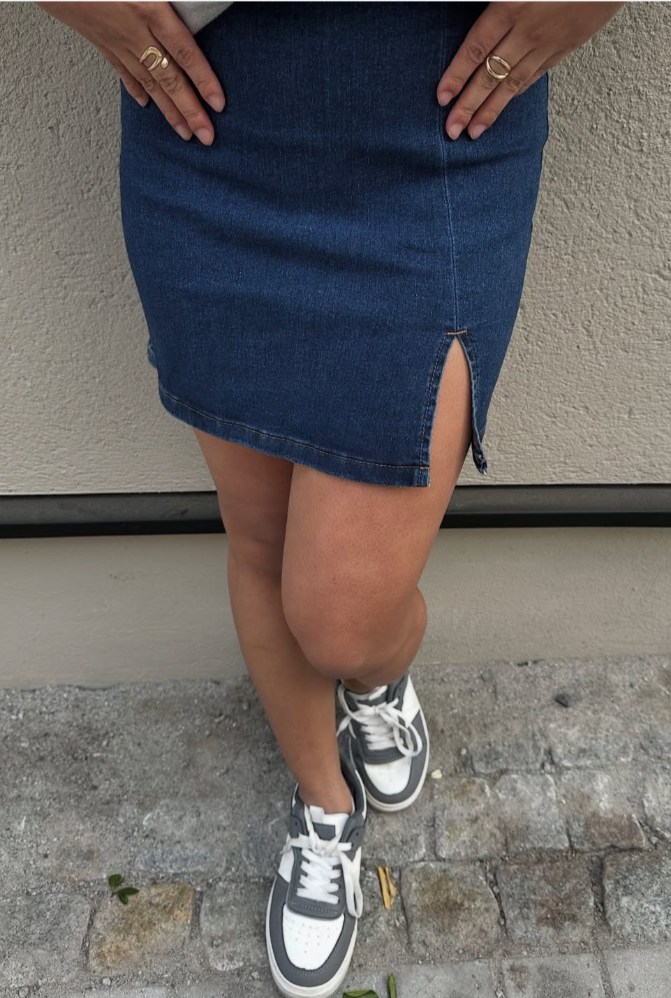VMNELLY Short Skirt - Dark Blue Denim