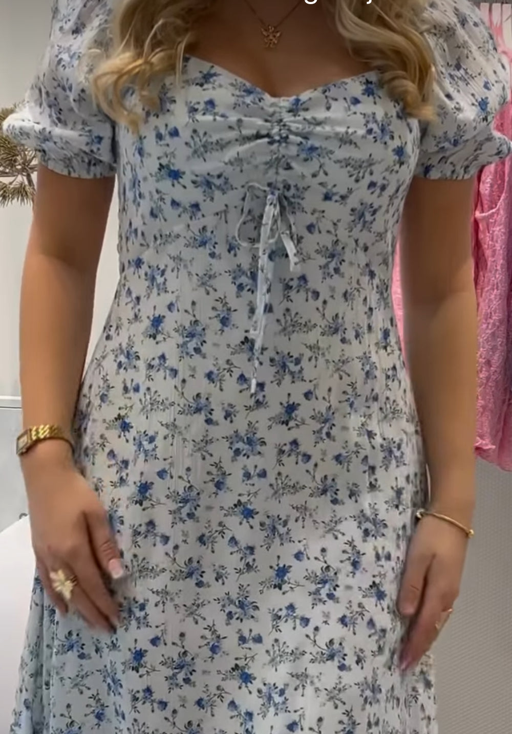 VMBELLA Midi Dress - Bit of Blue with blue flowers