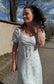 VMBELLA Midi Dress - Bit of Blue with pink flowers